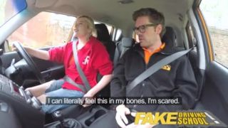 Fake Driving School Back Seat Pussy Squirting And Creampie For Art Student