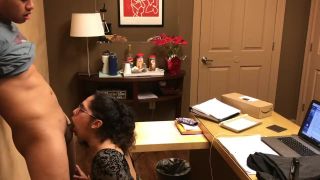 Office Slut Finishes Him Off In Her Mouth