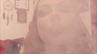 Huge - Busted Slut Flaunts Her Titties While Smoking !