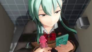 【mmd】hentai Goddess Hand Job In Toilet【3d Anime】