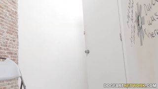 Nina Elle Sucks Colored Person Cocks Through Gloryhole